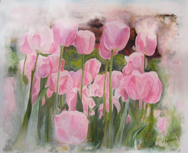 Tulipes/Ottawa Acrylique sur toile - Artiste peintre Madeleine Bergeron